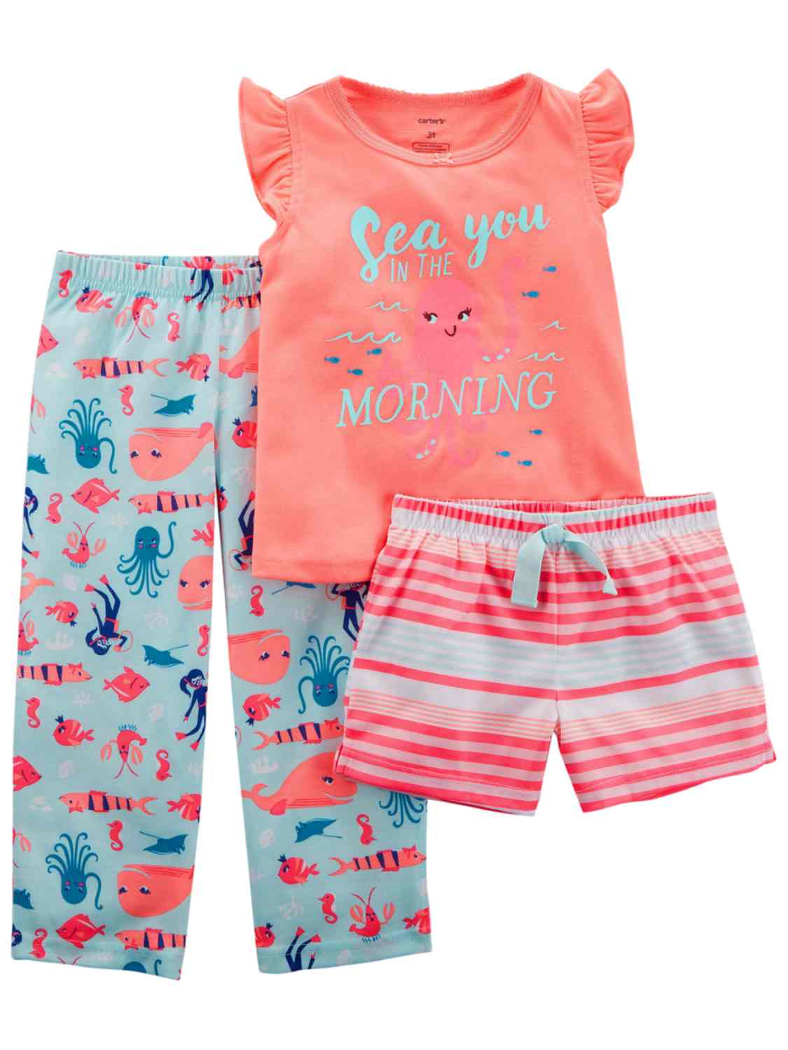 Carter's Carters Infant & Toddler Girls Sea Life Octopus Pajamas