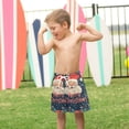 thumbnail image 4 of FORMRS Boys Swim Trunks Quick Dry Mesh Liner Boardshorts Sizes XS-XL, Blue Christmas Santa, 4 of 7