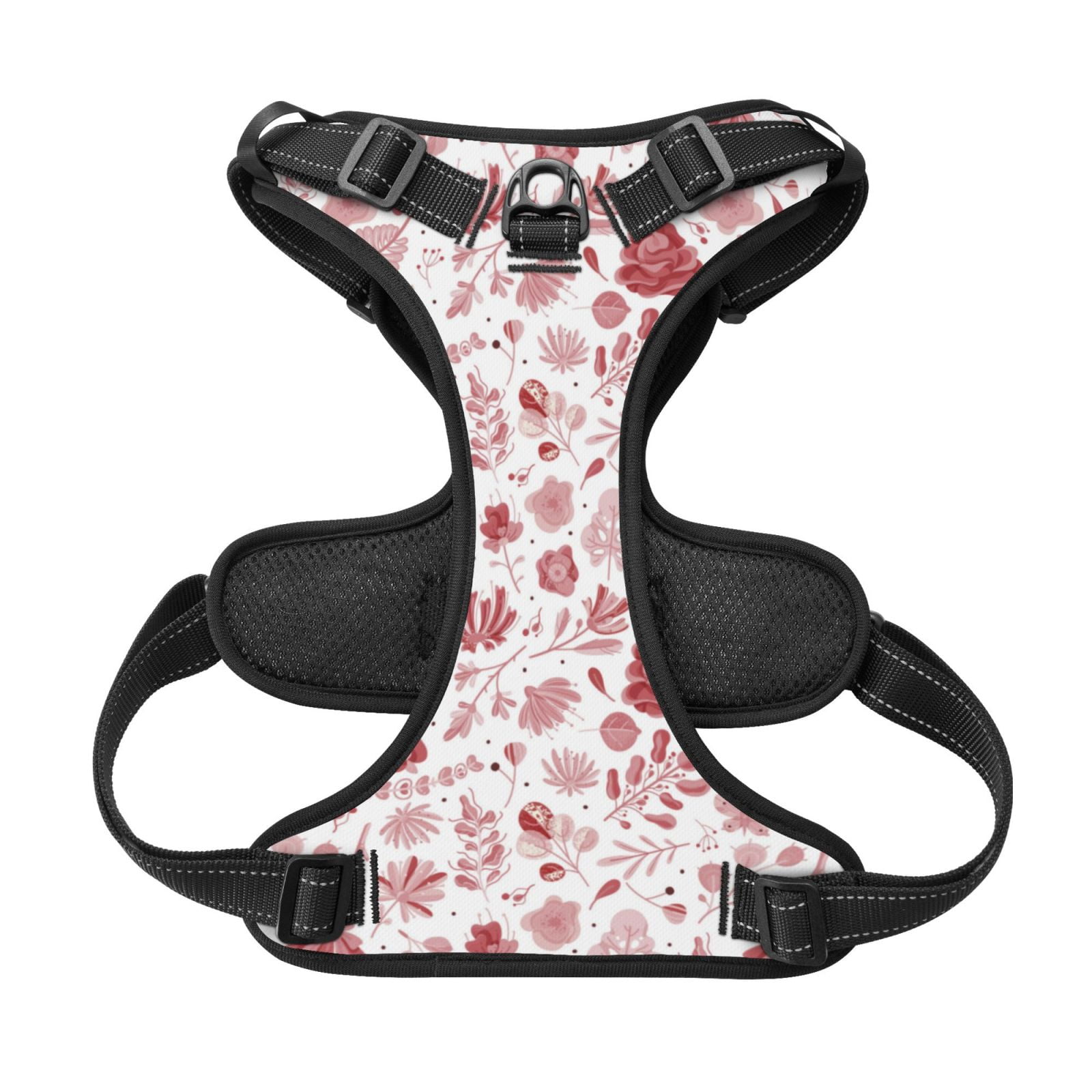 Kdxio Flower Leaves Print No Pull Dog Harness Adjustable Reflective Oxford Easy Control Medium Large Dog Harness for Training and Everyday-Small