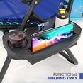 thumbnail image 5 of Magshion Zero Gravity Adjustable Folding Recliner, with Cup Holder & Side Tray, Removable Headrest Pillow, Portable for Beach, Patio, Blue, 5 of 11