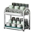thumbnail image 4 of SLYNSHome Coffee Bar Organizer Countertop Station Shelf,2 Tier Coffee Mug Holder Stand Water Bar Accessories for Mugs,Cups,Cream,Syrup, 4 of 7
