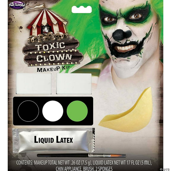 Morris Costumes - Deadly Character Toxic Clown Makeup Kit - One Size
