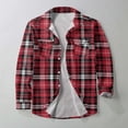 thumbnail image 3 of Aayomet Men's Dress Shirts Warm Fashion Casual Plaid Square Lapel Pocket No Hood Buckle Quilted Jacket Top Shirt Coat (AD, XXXL), 3 of 4