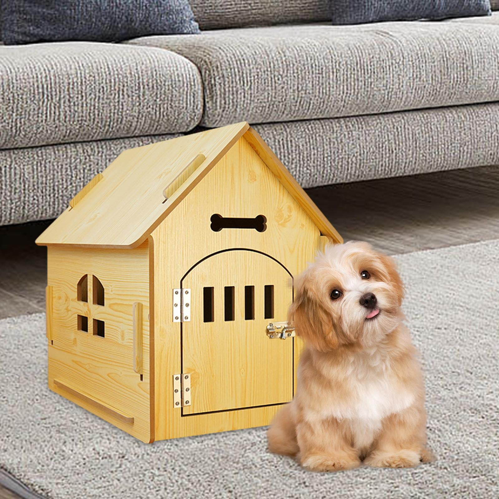 Stgfyxgs Wooden Pet House Dog Kennel Wooden Outdoor Indoor Breathable Cat Bed with Removable Roof for Guinea Pig Hamster Play Sleeping 44cmx57cmx58.5cm