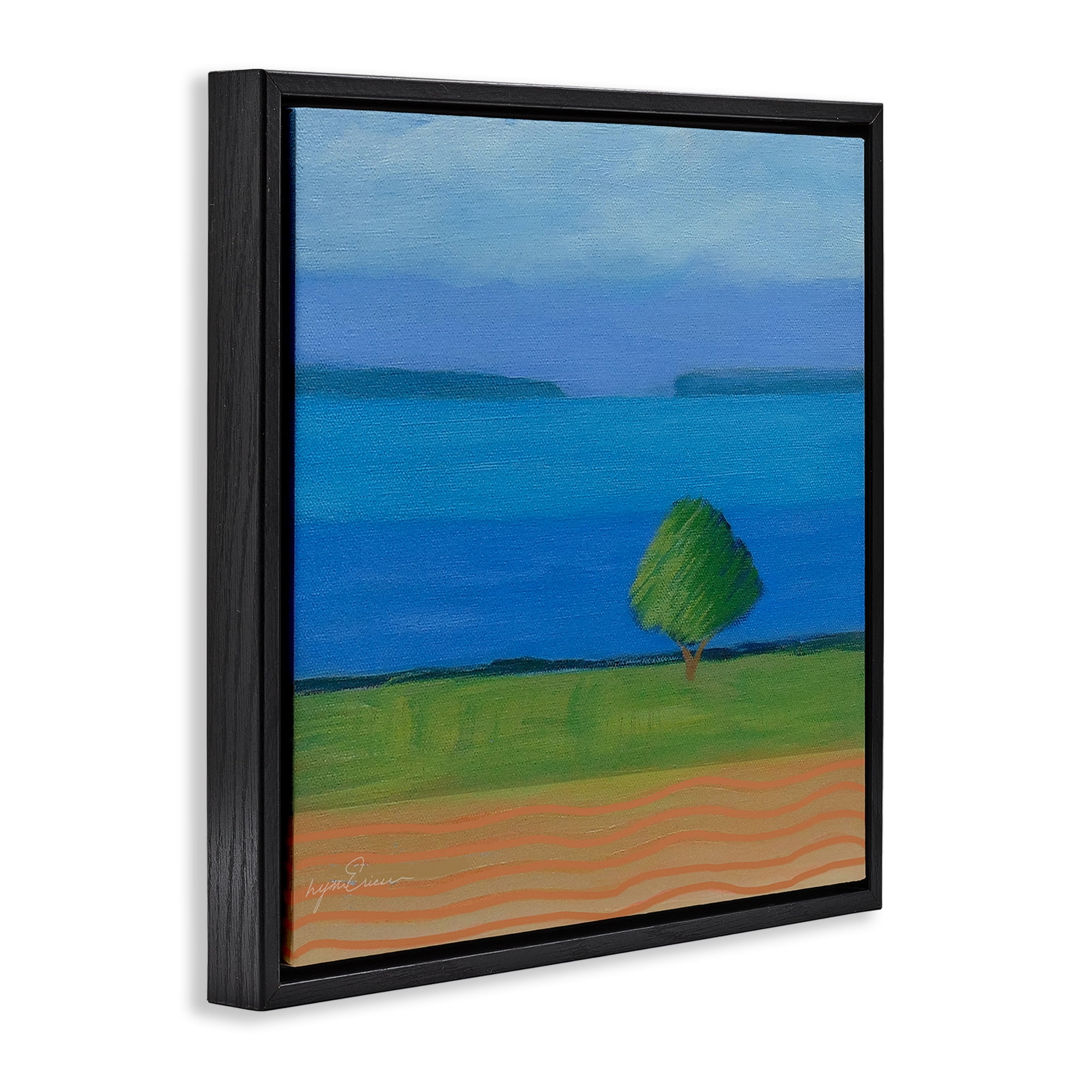 Stupell Industries Lone Tree at Spring Cove Black Framed Floater Canvas Wall Art, design by Lynn Ericson Fine Art