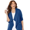 thumbnail image 2 of Catherines Women's Plus Size Cloud Knit French Terry Drape Front Cardigan, 2 of 6