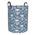 thumbnail image 2 of Fotbe white Skull daisy in water Laundry Basket with Handles, Waterproof Large Laundry Hamper, Wash Bag for Corner Dorm, Rolling Laundry Basket with Handles-Small, 2 of 8