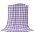 thumbnail image 6 of Purple Blanket Soft Cozy Warm Throw Blanket for Couch, Plush Fuzzy Flannel Fleece Blankets for Sofa, Country French Rustic Buffalo Plaid Modern Art Bed Blankets Lightweight Gifts for Women, 50"x60", 6 of 9