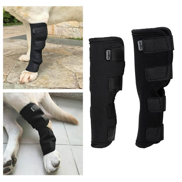 Soporte para piernas para perros, muñequera de apoyo flexible para mascotas, rodillera para protección contra esguinces, pérdida de estabilidad ML negro Yinane Protector de ortesis de codo de pierna