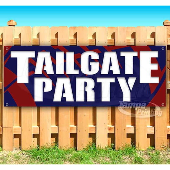 Tailgate Party 13 oz Vinyl Banner With Metal Grommets