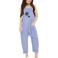 thumbnail image 3 of SNKSDGM Girls Rompers Size 14-16 Wedding Girls Summer Print V Neck Sleeveless Romper Loose fit Casual Jumpsuit with Pockets for Teens and Juniors Lightweight and Comfortable 5-6 Years, 3 of 5