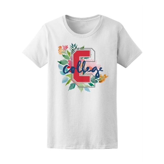 Watercolor Flowers College Sport T-Shirt Women -Image by Shutterstock, Female XX-Large