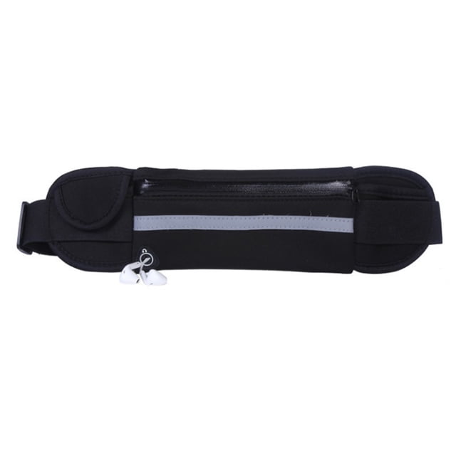 Riñonera con cinturón para correr - Riñonera con cinturón para corredores resistente al agua para senderismo y fitness - Ajustable, negro