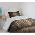 thumbnail image 4 of Ambesonne Rustic Quilted Bedspread Set 2 Pcs, Wooden Cottage, Twin Size, Brown Dark Brown, 4 of 6