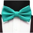 thumbnail image 3 of LAICAIW Mens Solid Color Double Fold Pre-tied Bow Tie and Pocket Square Cufflink Set with Gift Box, 3 of 6