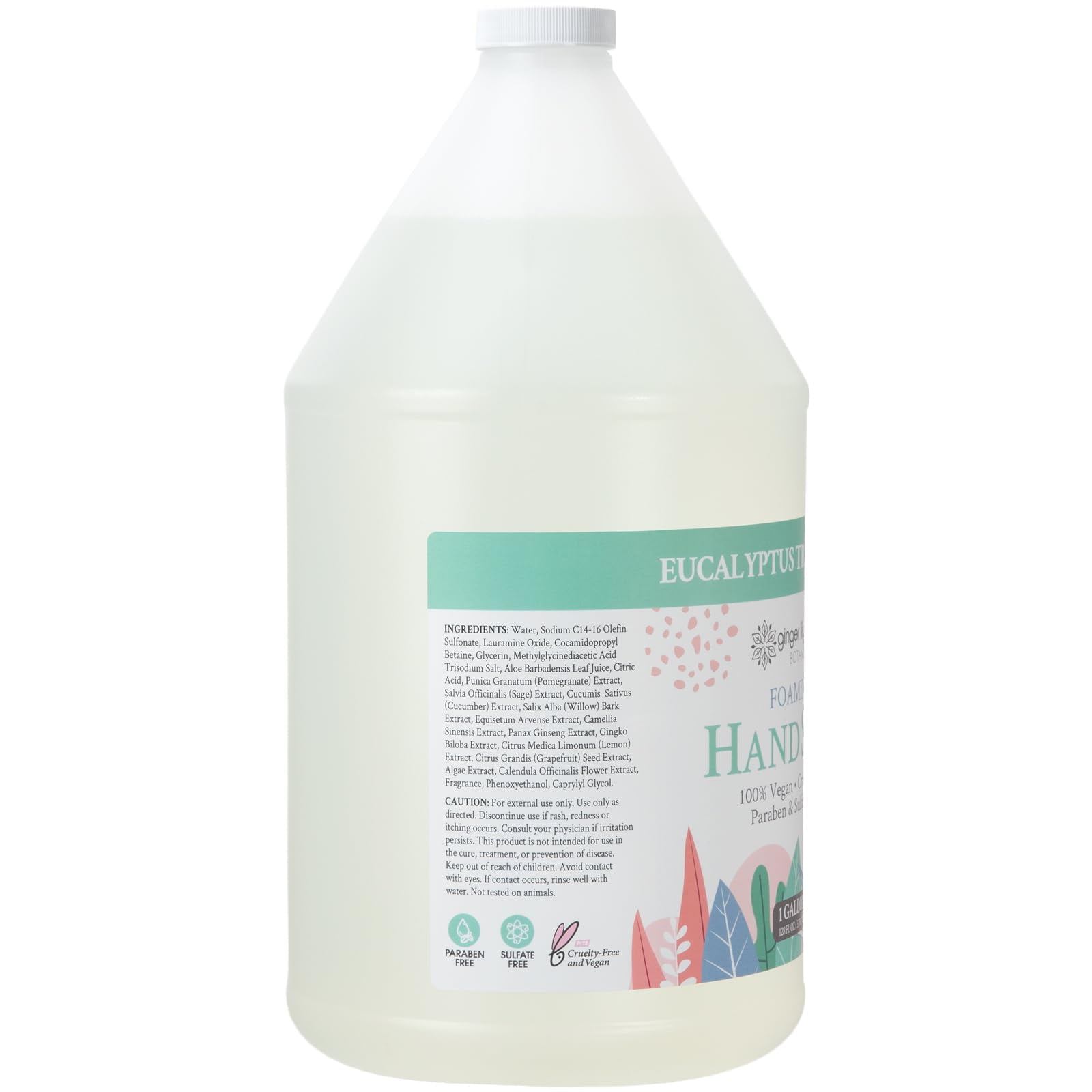 Ginger Lily Farms Botanicals All-Purpose Foaming Hand Soap Refill, 100% Vegan & Cruelty-Free, Eucalyptus Tranquility Scent, 1 Gallon (128 fl oz)