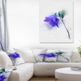 thumbnail image 1 of Tige de Fleur Bleue avec Éclaboussures de Couleur - Impression sur Toile Florale, 1 of 3