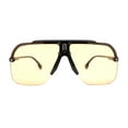 thumbnail image 2 of Mens Rimless Half Rim Oversized Mobster Rectangle Racer Plastic Sunglasses Black - Light Brown, 2 of 4