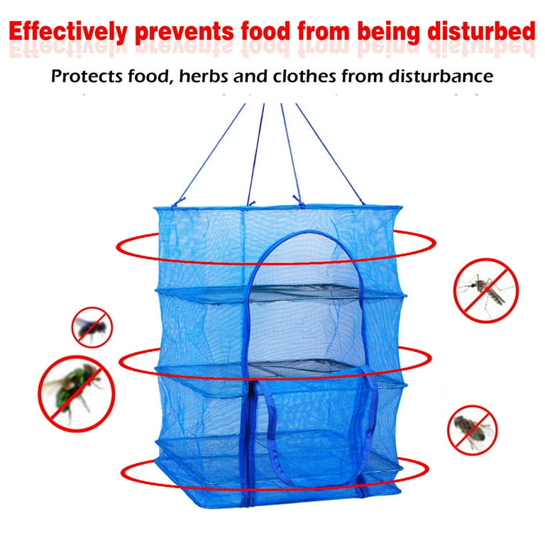 4 Layer Folding Drying Rack with Fish Mesh Nylon Netting and