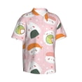 thumbnail image 2 of Bixox Men's Hawaiian Shirts Men's Cute Sushi Print Short-Sleeve Shirt-Small, 2 of 8