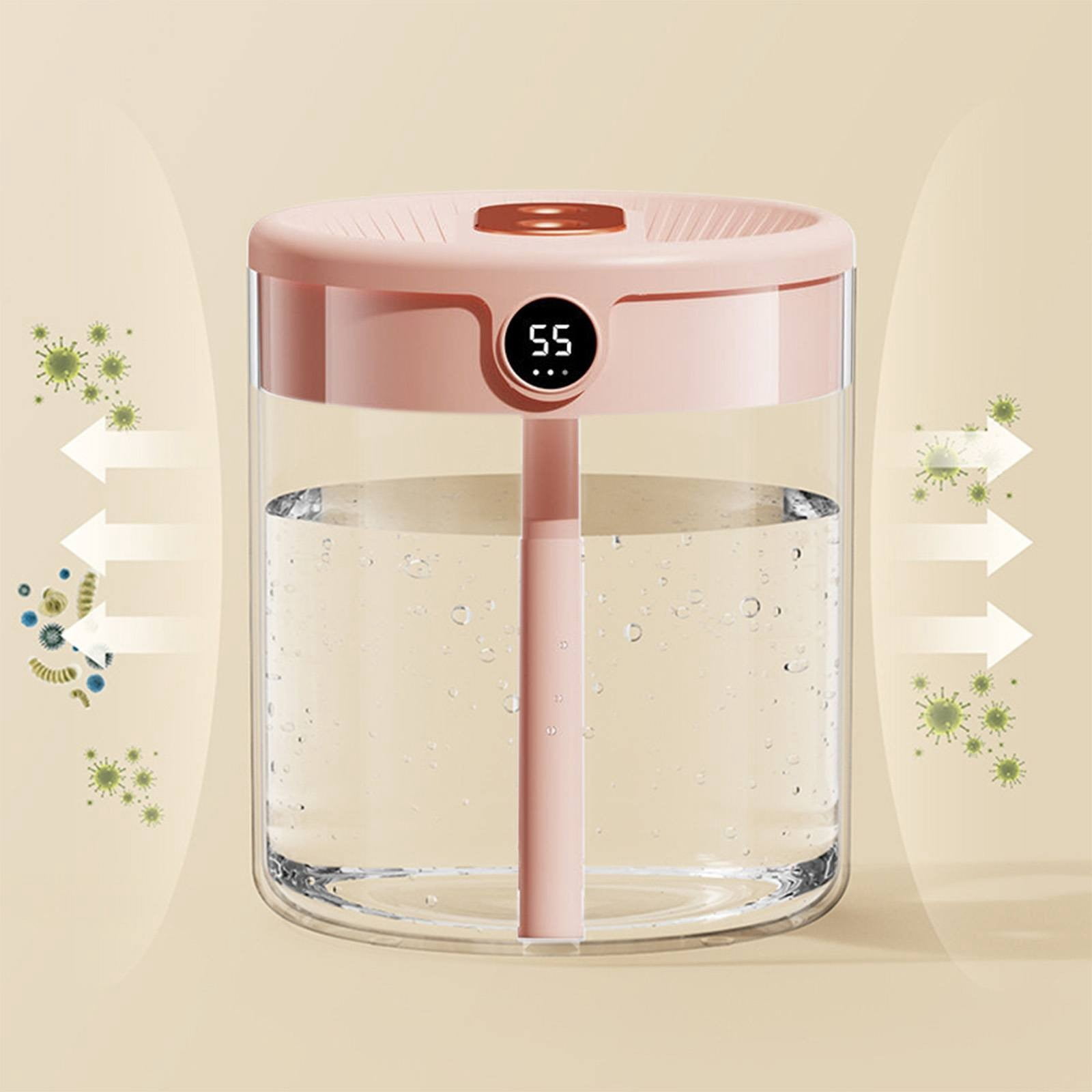 ZMKIAG 2L Quiet Cool Mist Humidifiers for Home Nursery Indoor Plants, Double Nozzle Quiet Air Humidificador for Large Room Bedroom Indoor Plant Lasts up to 24 Hours