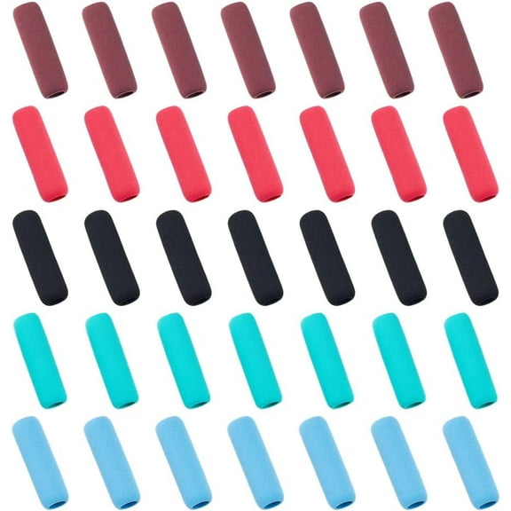 1set 50pcs 5 colors Sponge Pencil Grips for and Adults Handwriting Column Mixed color 41x12mm Hole: 7mm 10pcs/color