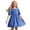 Blue, variant on Dresses for Girls Kids Solid Color Short Sleeve Knee Length Dress with Bowknot Puff Sleeves for Toddler Party Wear Black 9 Years-10 Years