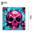 thumbnail image 2 of 10 Inch Wall Clock Battery Operated Silent Clock Decorative for Office, Kitchen, Outdoor, Living Room，Skull Blue Art, 2 of 4