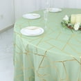 Efavormart 120" Sage Green Round Polyester Tablecloth With Gold Foil ...