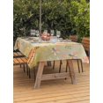 thumbnail image 2 of Spring Easter Outdoor Tablecloth - 60x120 Inch Rectangle Dining Table Cover, Bunny Carrots Eggs Floral Botanical Yellow Waterproof Outdoor Table Cloth with Umbrella Hole & Zipper for Picnic/Patio, 2 of 7