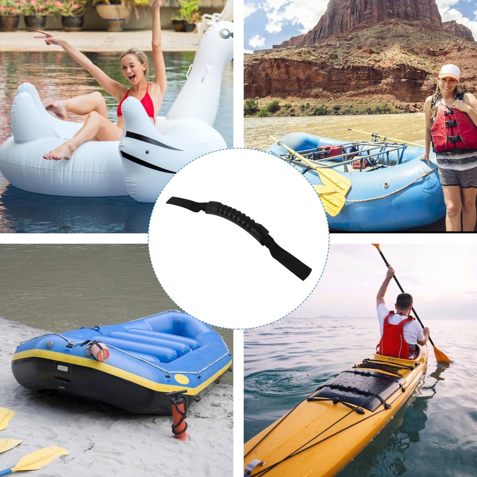 WHAMVOX 10 Pcs Kayak Canoe Accessories for Handlebar Accessories 30.00X2.50X2.00CM Black