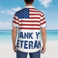 thumbnail image 4 of Fotbe Thank You Veterans Camisa Hawaiana para Hombre Unisex – Camisa Casual de Verano con Botones de Manga Corta de Algodón y Lino,3X-Large, 4 of 7