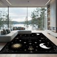 thumbnail image 2 of ODIKA 6'x9' Ultra-Soft Area Rug, Gothic Moth Tarot Academia Witchy Mystical Galaxy Phase Death Flowing Dynamic None Washable, Bare feet friendly, Silk-Touch for Guest Room, Bedroom, 2 of 7
