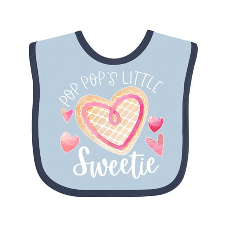 

Inktastic Pop Pop s Little Sweetie with Pink Heart Cookie Gift Baby Boy or Baby Girl Bib