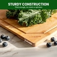 thumbnail image 4 of Kikcoin Bamboo Cutting Boards for Kitchen, Large Wood Chopping Board with Deep Juice Groove and Inner Handle, 19"×14", 4 of 9