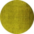 thumbnail image 1 of Ahgly Company Machine Washable Indoor Round Persian Yellow Bohemian Area Rugs, 4' Round, 1 of 4