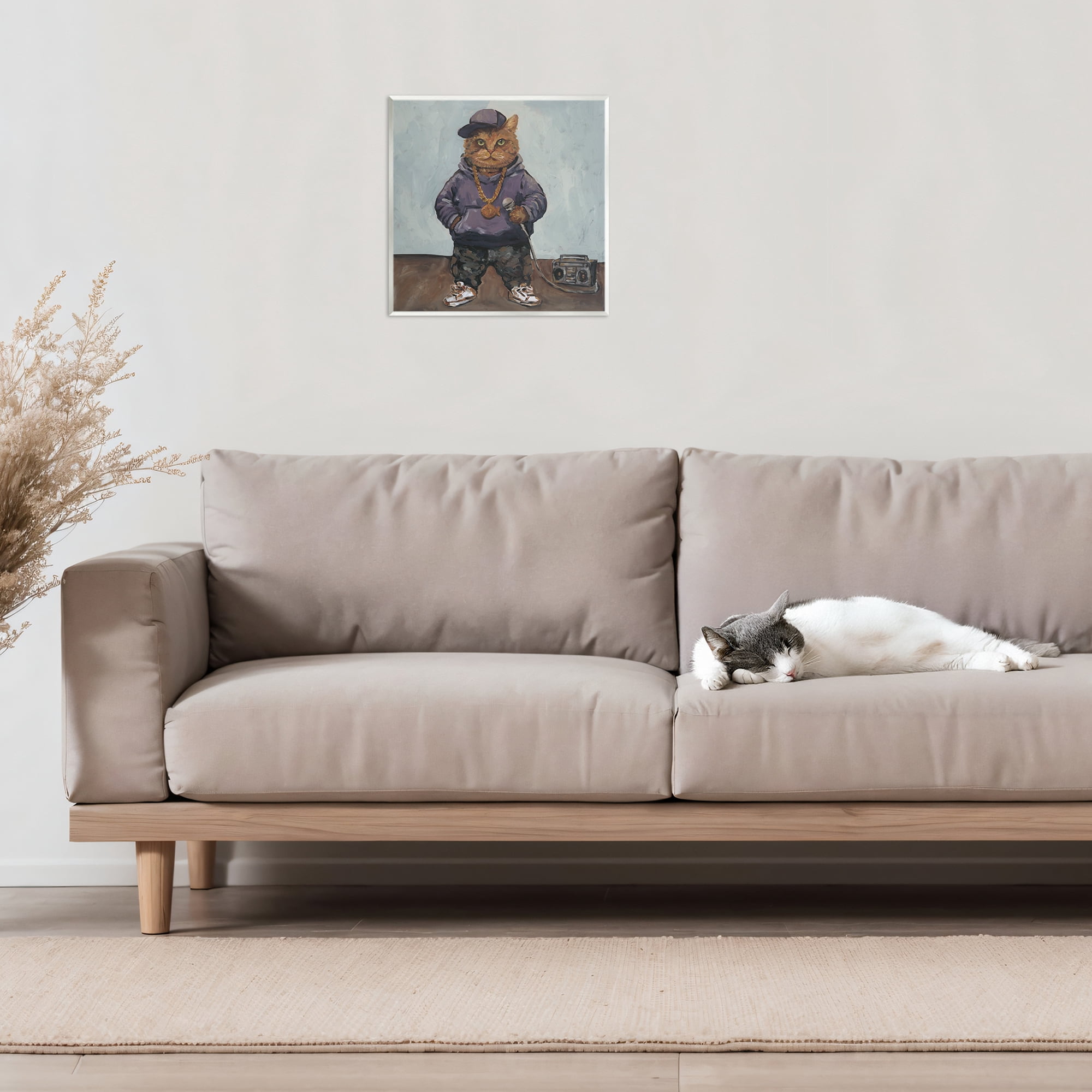 Stupell Industries Urban Hip-Hop Cat Wall Plaque Art, design by Studio Bautista