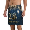 thumbnail image 2 of Bixox Men's Happy New Year 2024 printing Casual Classic Fit Short Summer Beach Shorts, 2 of 6