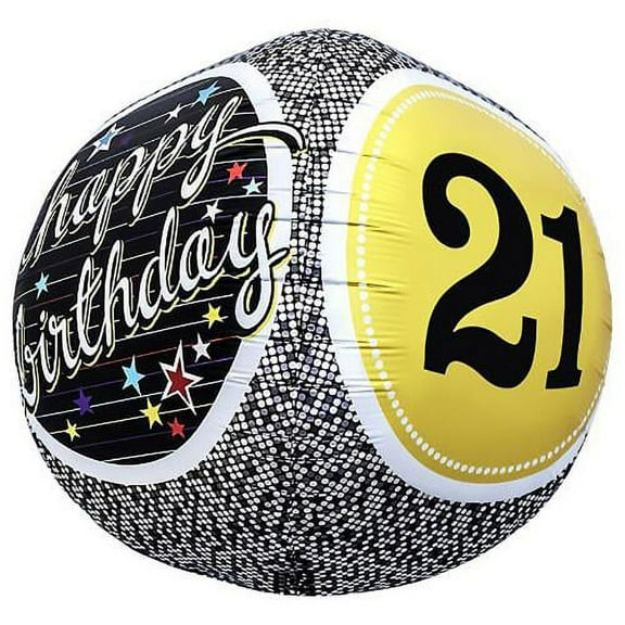 LOONBALLOON Milestones Balloons, 17″ SPHERE - 21ST BIRTHDAY MILESTONE