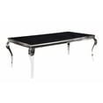 thumbnail image 1 of 40" X 80" X 30" Stainless Steel Black Glass Dining Table, 1 of 1