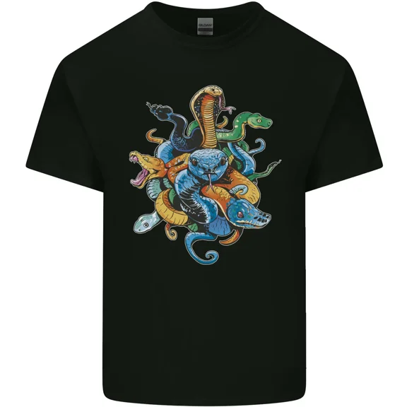 Colorful Snake Nest Artistic Pattern Vibrant Abstract Nature Unisex T-Shirt, up to size 5XL