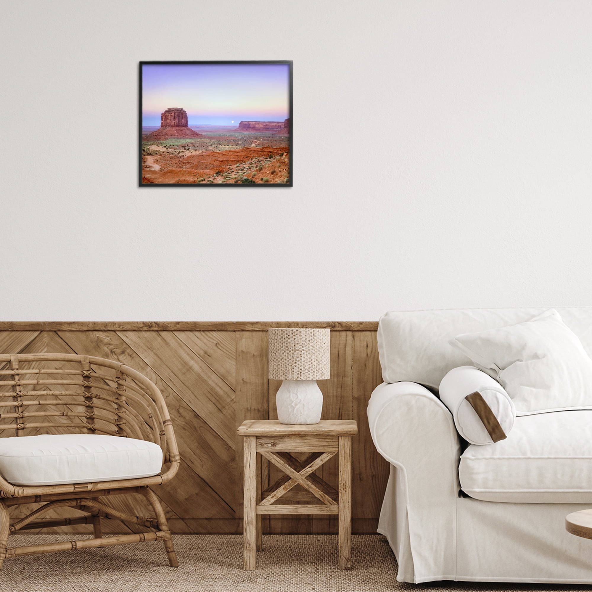 Stupell Industries Moonrise Over Monument Valley Black Framed Giclee Art, design by Dennis Frates