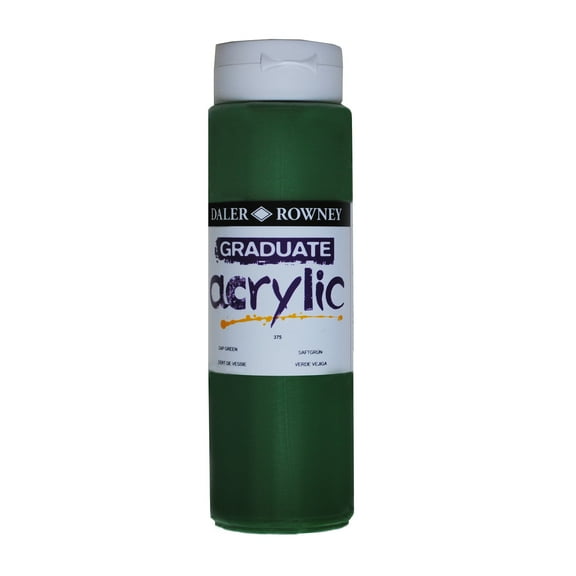 Daler-Rowney Graduate Acrylic, 500ml Bottle, Sap Green
