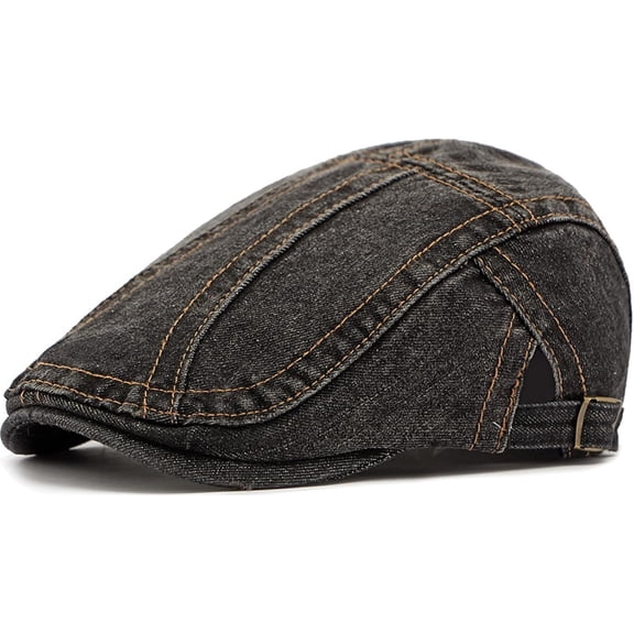Men Denim Newsboy Hats Adjustable Berets Hats Ivy  Cabbie Driving Flat Caps