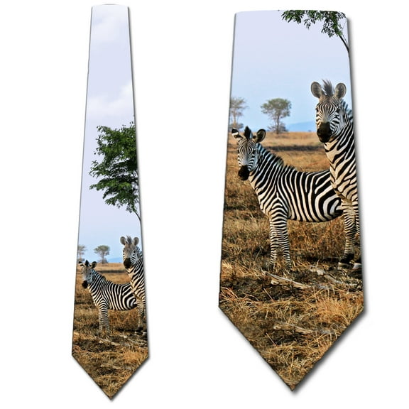 Zebra Ties Mens Wild Animal Necktie by Three Rooker