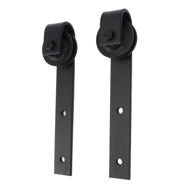 Kit De Polea De Riel Colgante De 1 Par De Puerta, Juego De Ruedas De Hardware De Puerta De Granero De Acero Al Carbono, Kit Deslizante De Granero Con Diseño Rústico Clásico Para