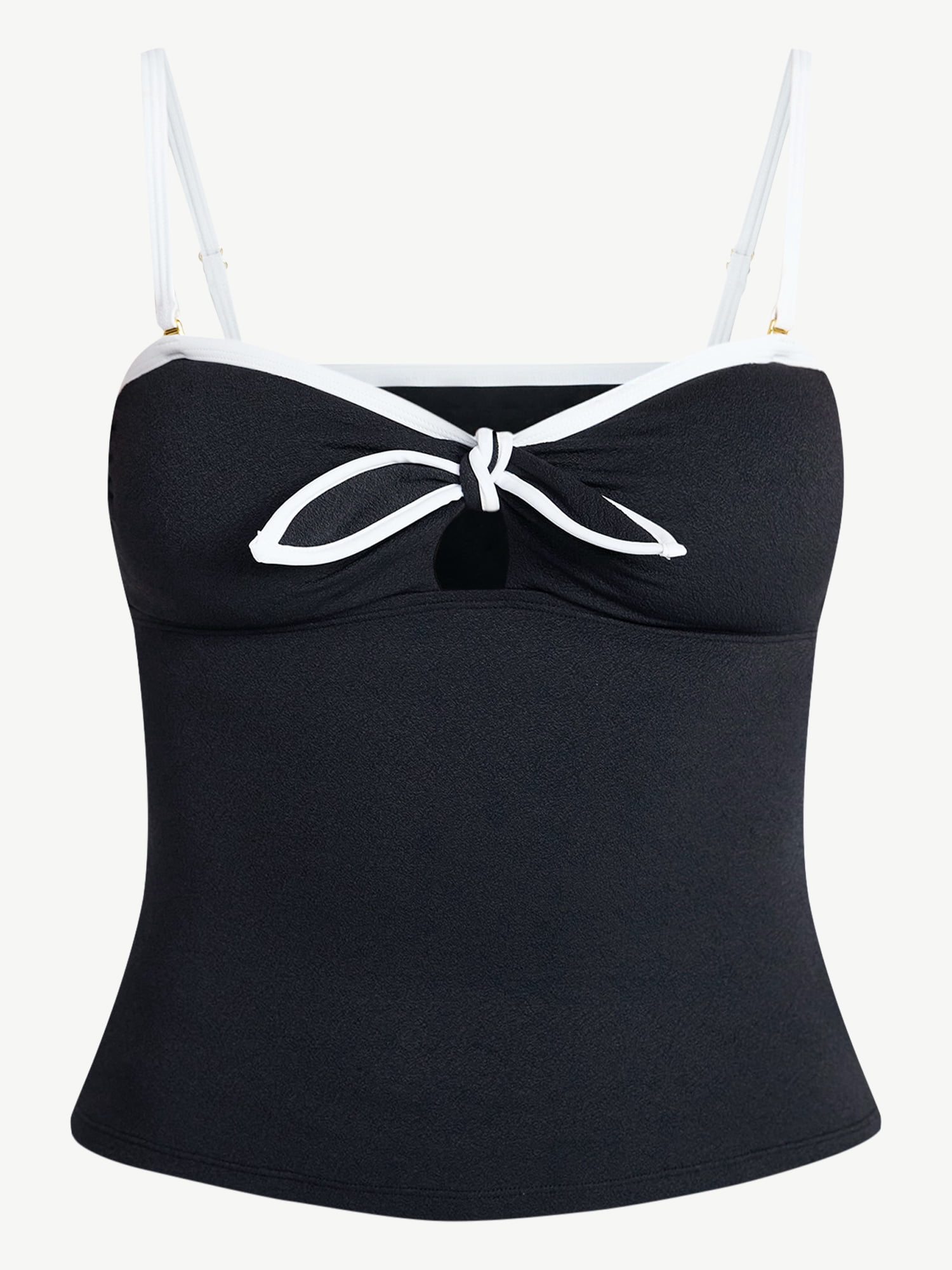 Time and Tru Women's and Women's Plus Size Bandeau Tie Tankini Top, Sizes XS-3X