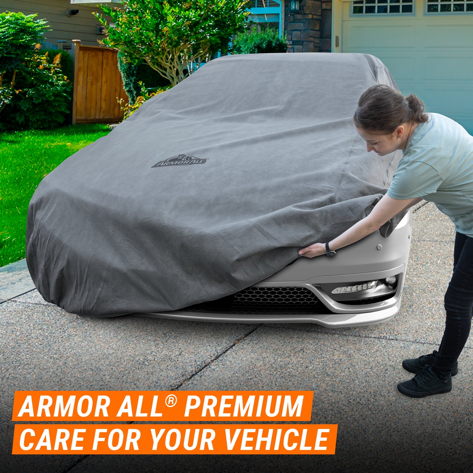 Armor All Car Cover, Heavy Duty All Weather Protection, Fits Sedan Length  up to 203