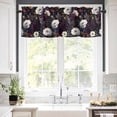 thumbnail image 5 of Abstract White Purple Flowers Valances for Windows Roses Modern Art Rod Pocket Curtain Valance Window Treatment Short Curtains for Kitchen Living Room, 60"x18", 5 of 5
