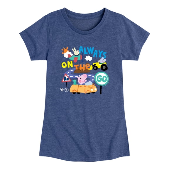 Peppa Pig - Always On The Go - Toddler Girls Fitted Short Sleeve T-Shirt